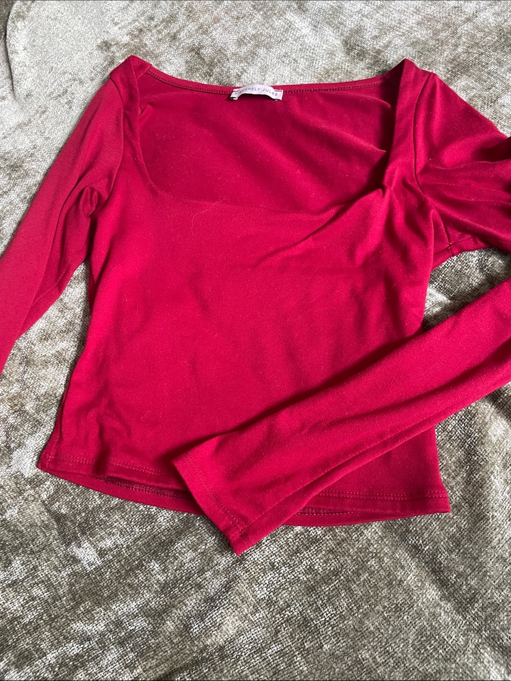 Sincerely Jules Off-the-Shoulder Long Sleeve Sweater - Bright Red